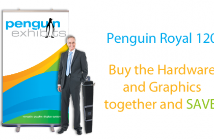 Royal 120 Roll-Up Banner Stand 47.25" X 79" - Hardware and Graphics