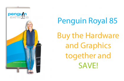 Royal 85 Roll-Up Banner Stand 33.5" X 79" - Hardware and Graphics